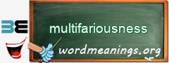 WordMeaning blackboard for multifariousness